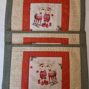 Karácsonyi textil tányéralátét szett - Meska.hu