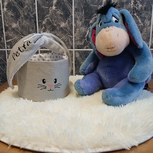 Húsvéti tojásgyüjtő kiskosár, Ünnepi díszek, dekorációk, Húsvéti díszek és dekorációk, Húsvéti kosár, Hímzés, Varrás, MESKA