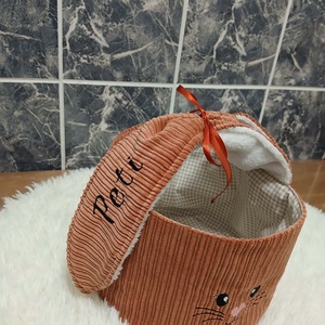 Húsvéti tojásgyüjtő kiskosár, Ünnepi díszek, dekorációk, Húsvéti díszek és dekorációk, Húsvéti kosár, Hímzés, Varrás, MESKA