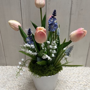 Tavaszi tulipános asztaldísz - Meska.hu