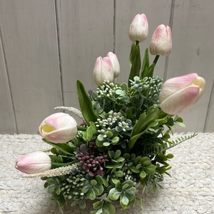 ???? Prémium pasztell tulipános dekorációs tál � kézzel készített exkluzív asztaldísz - otthon & életmód - dekoráció - asztal és polc dekoráció - asztaldísz - Meska.hu