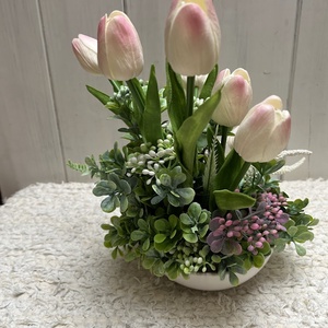 ???? Prémium pasztell tulipános dekorációs tál � kézzel készített exkluzív asztaldísz - otthon & életmód - dekoráció - asztal és polc dekoráció - asztaldísz - Meska.hu