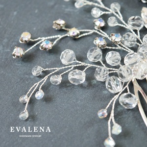 Menyasszonyi ezüst fésű kristályokkal - esküvő - hajdísz - fésűs hajdísz - Meska.hu