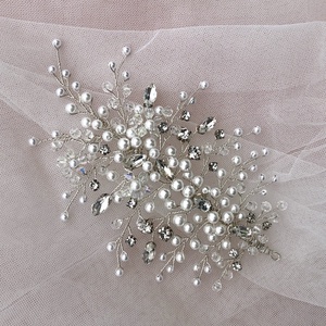 Gyöngyös-kristályos hajékszer - esküvő - hajdísz - kontydísz & hajdísz - Meska.hu