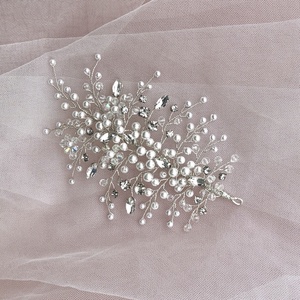 Gyöngyös-kristályos hajékszer - esküvő - hajdísz - kontydísz & hajdísz - Meska.hu