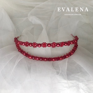 Dupla soros menyecske fejpánt - esküvő - hajdísz - hajpánt - Meska.hu