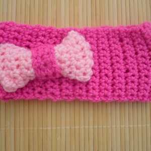 kislány, gyerek lila-rózsaszín horgolt hajpánt fejpánt fülmelegítő - ruha & divat - gyerekruha - Meska.hu