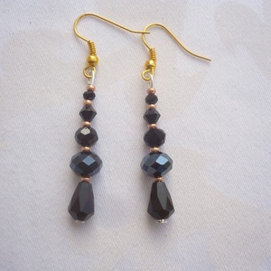 fekete-arany alkalmi csipkeszerű gyöngy nyakék-fülbevaló szett, szilveszter, karácsony, gyöngynyaklánc, ajándék - ékszer - nyaklánc - nyakpánt, gallér - Meska.hu