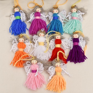 színes fonal angyalka karácsonyfadísz, egyedi ajándék - karácsony - karácsonyi lakásdekoráció - karácsonyi manók, figurák - Meska.hu