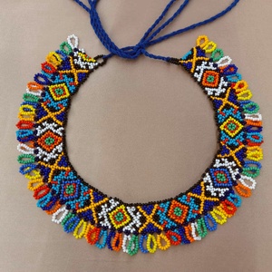 Színes ukrán gyöngygallér, sziljanka - ékszer - nyaklánc - gyöngyös nyaklánc - Meska.hu