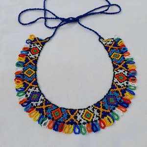 Színes ukrán gyöngygallér, sziljanka - ékszer - nyaklánc - gyöngyös nyaklánc - Meska.hu