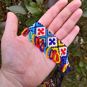 Színes ukrán gyöngygallér, sziljanka - ékszer - nyaklánc - gyöngyös nyaklánc - Meska.hu