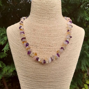 Négyféle ásványchipsből készült nyaklánc, ásványchips nyaklánc, ásványékszer, ajándék - ékszer - nyaklánc - gyöngyös nyaklánc - Meska.hu