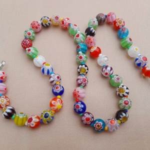 Millefiori gyöngy nyaklánc és karkötő - ékszer - nyaklánc - gyöngyös nyaklánc - Meska.hu