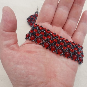 Hematit-bordó gyöngygallér - ékszer - nyaklánc - gyöngyös nyaklánc - Meska.hu