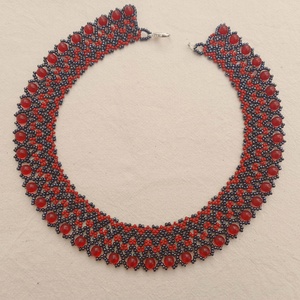 Hematit-bordó gyöngygallér - ékszer - nyaklánc - gyöngyös nyaklánc - Meska.hu