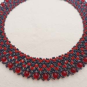 Hematit-bordó gyöngygallér - Meska.hu