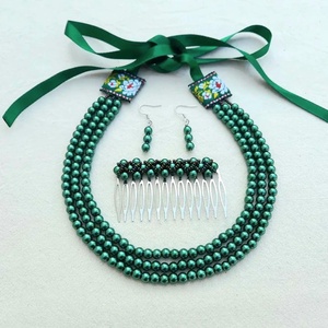 3 soros teklagyöngy kaláris szett több színben - Meska.hu