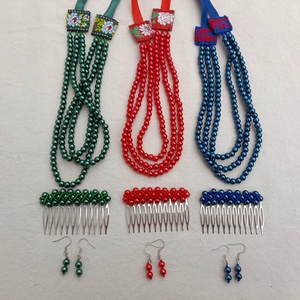 3 soros teklagyöngy kaláris szett több színben - ékszer - nyaklánc - gyöngyös nyaklánc - Meska.hu