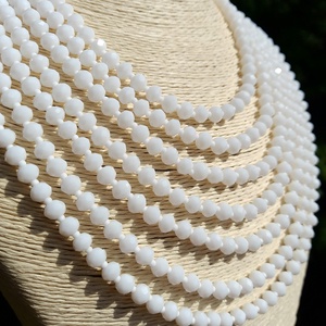  Fehér csiszolt gyöngy kaláris, népviselet - Meska.hu