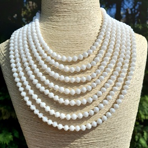  Fehér csiszolt gyöngy kaláris, népviselet - ékszer - nyaklánc - gyöngyös nyaklánc - Meska.hu