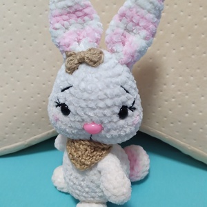 Csíkos fülű nyuszi, Játék & Sport, Plüssállat & Játékfigura, Nyuszi, Horgolás, MESKA