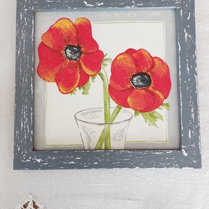 Pipacsos kép - otthon & életmód - dekoráció - kép & falikép - fából készült kép - Meska.hu