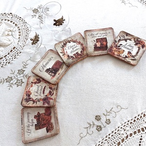 Parafa poháralátét 6 darabos, Otthon & Életmód, Konyhafelszerelés, tálalás, Tálalás, Tányér- és poháralátét, Decoupage, transzfer és szalvétatechnika, MESKA