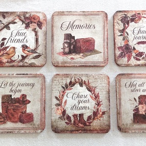 Parafa poháralátét 6 darabos - otthon & életmód - konyhafelszerelés, tálalás - tálalás - tányér- és poháralátét - Meska.hu