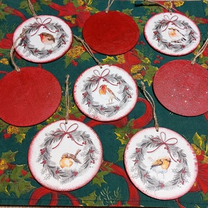 Madárkás karácsonyfadíszek - karácsony - karácsonyi lakásdekoráció - karácsonyfadíszek - Meska.hu