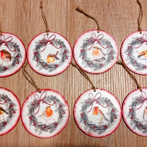 Madárkás karácsonyfadíszek - karácsony - karácsonyi lakásdekoráció - karácsonyfadíszek - Meska.hu