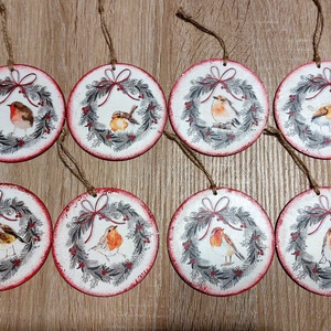 Madárkás karácsonyfadíszek - karácsony - karácsonyi lakásdekoráció - karácsonyfadíszek - Meska.hu