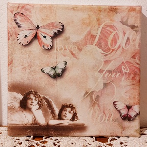 Angyalos falikép - otthon & életmód - dekoráció - kép & falikép - vászonkép - Meska.hu