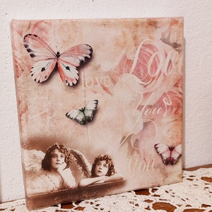 Angyalos falikép - otthon & életmód - dekoráció - kép & falikép - vászonkép - Meska.hu