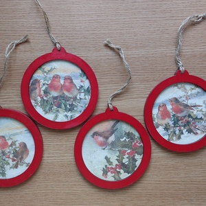 Madárkás karácsonyi dísz szett - Meska.hu