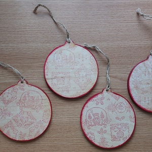 Madárkás karácsonyi dísz szett - karácsony - karácsonyi lakásdekoráció - karácsonyfadíszek - Meska.hu