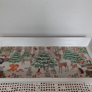 Tálca: Erdei állatok a téli erdőben - otthon & életmód - konyhafelszerelés, tálalás - tálalás - tálca - Meska.hu