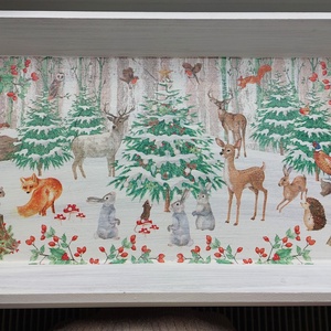 Tálca: Erdei állatok a téli erdőben - otthon & életmód - konyhafelszerelés, tálalás - tálalás - tálca - Meska.hu