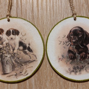 Kutyás díszek  - karácsony - karácsonyi lakásdekoráció - karácsonyfadíszek - Meska.hu