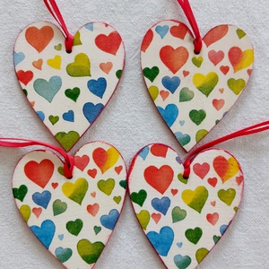 Vidám szívek - otthon & életmód - dekoráció - fali és függő dekoráció - függődísz - Meska.hu