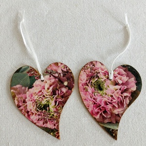 Virágos szívek párban, Otthon & Életmód, Dekoráció, Fali és függő dekoráció, Függődísz, Decoupage, transzfer és szalvétatechnika, MESKA