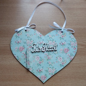 Nagy szív Isten Hozott felirattal - otthon & életmód - dekoráció - fali és függő dekoráció - függődísz - Meska.hu