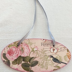 Romantikus rózsás-madaras szett - otthon & életmód - dekoráció - fali és függő dekoráció - függődísz - Meska.hu