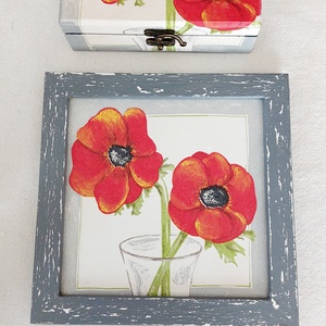 Pipacsos kép - otthon & életmód - dekoráció - kép & falikép - fából készült kép - Meska.hu