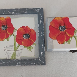 Pipacsos kép - otthon & életmód - dekoráció - kép & falikép - fából készült kép - Meska.hu