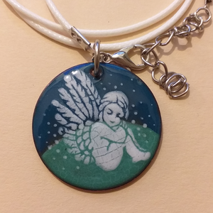 Angyalkám, Ékszer, Nyaklánc, Medálos nyaklánc, Tűzzománc, MESKA