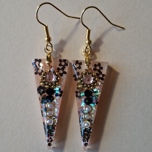 Extravagáns rózsaszín - fülbevaló, Ékszer, Fülbevaló, Lógó fülbevaló, Ékszerkészítés, MESKA