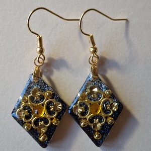 Arany, ezüst barokkos - fülbevaló, Ékszer, Fülbevaló, Lógó fülbevaló, Ékszerkészítés, MESKA