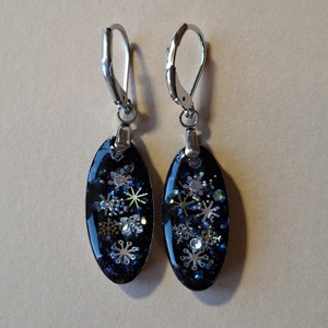 Csendes éj - fülbevaló, Ékszer, Fülbevaló, Lógó fülbevaló, Ékszerkészítés, MESKA