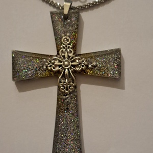 Irizáló aranyhatású  kereszt medál, Ékszer, Nyaklánc, Medál, Ékszerkészítés, MESKA